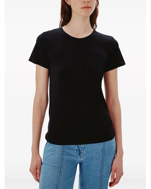 Another Tomorrow Black Crew-Neck Organic Cotton T-Shirt