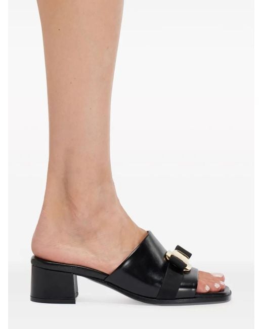 Ferragamo Black New Vara 40Mm Mules
