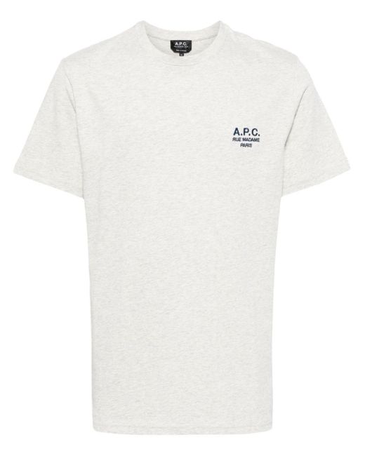 T-shirt en coton Raymond à logo brodé A.P.C. pour homme en coloris White