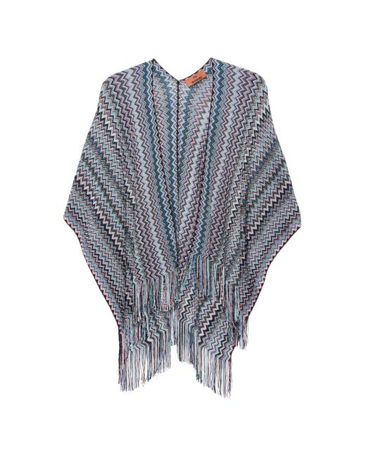 Missoni Blue Fringe Chevron Jacket