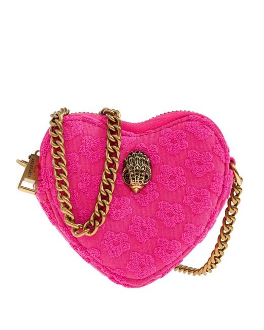 Kurt Geiger Pink Heart Chain Cross Body Bag