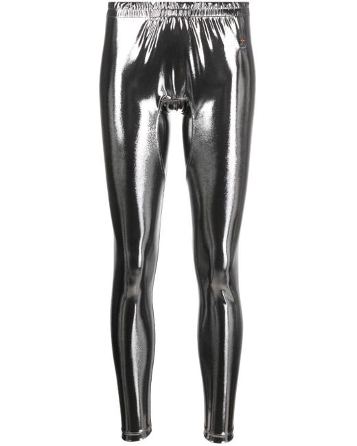 Vivienne Westwood Black Metallic-effect leggings
