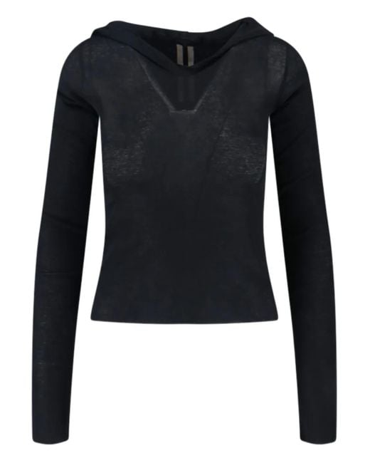Rick Owens Hoodie Met V-Hals in het Black