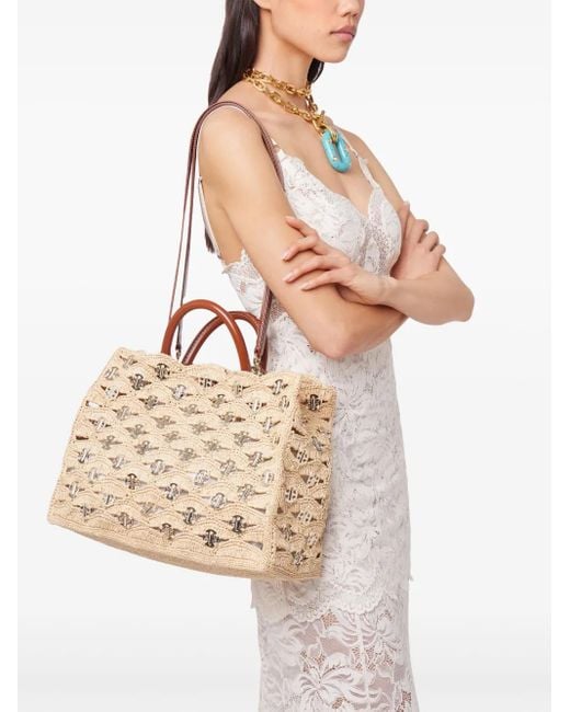 Rabanne Natural Sac A Main Disc-Link Tote Bag