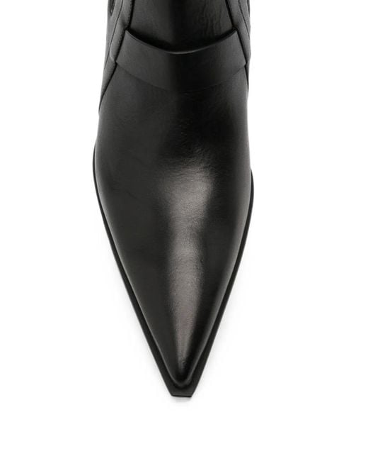 Rick Owens Black Wedge-Heel Pointed-Toe Boots for men
