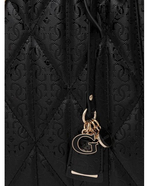 Guess Black Quilted-Pattern Shoulder Bag
