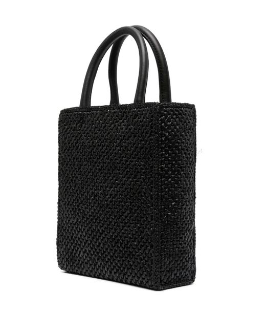 Loewe Black A5 Raffia Tote Bag