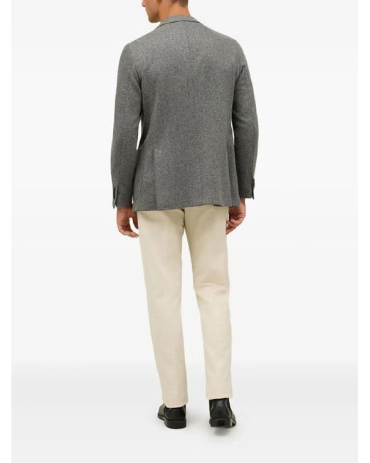 Boglioli Gray Herringbone Two-Button Jacket for men