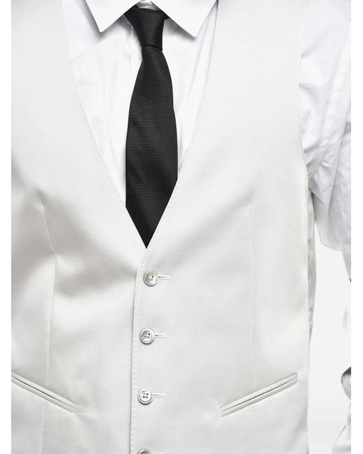 Corneliani White Cerimonia Academy Silk Waistcoat for men