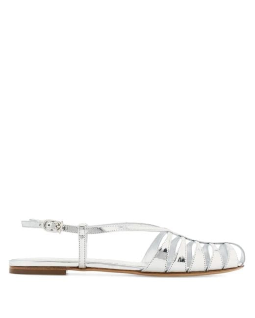 Ferragamo White Caged Sandals