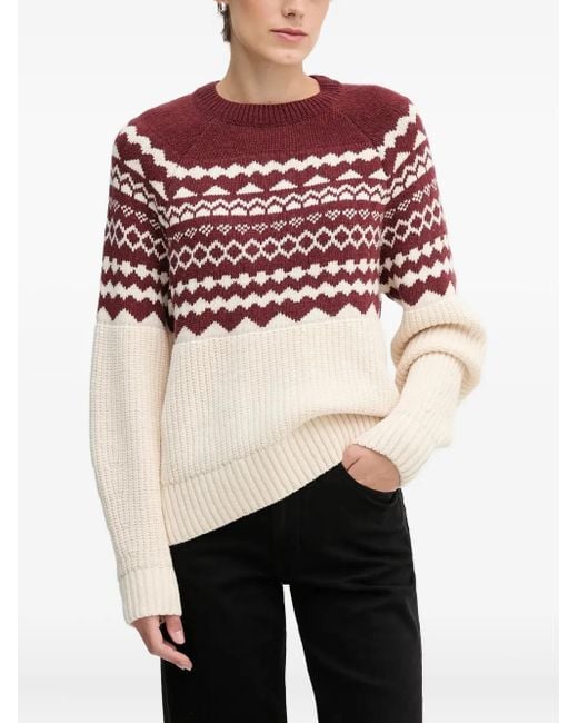 Barbour Red Mabel Fair Patterned Sweater