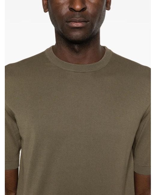 Fedeli Green Crew-Neck T-Shirt for men
