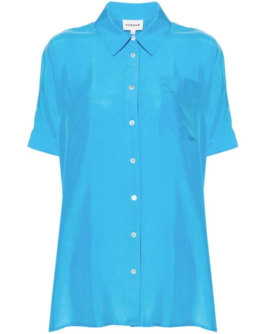 P.A.R.O.S.H. Blue Sunny Silk Shirt