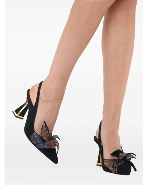 Kat Maconie Black Escarpins Henni À Bride Arrière Et Ornements