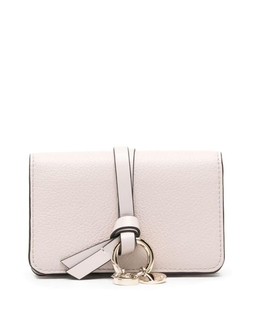 Chloé Pink Logo-charm Leather Wallet