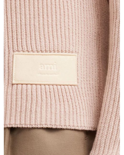 AMI Pullover Mit Logo-Patch in Natural für Herren