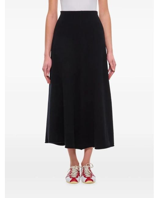 Extreme Cashmere Black High-Waisted Draped Skirt