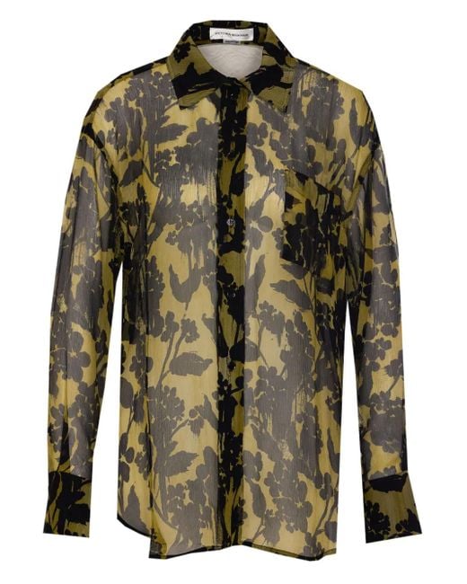 Victoria Beckham Green Silk Shirt