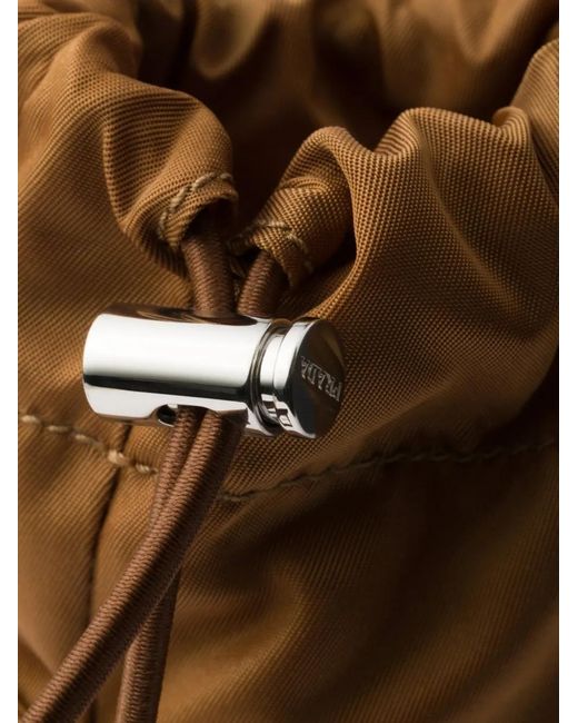 Prada Brown Logo-Plaque Tote Bag