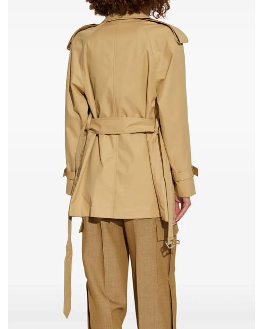 Burberry Natural Kurzer Trenchcoat Mit Gürtel