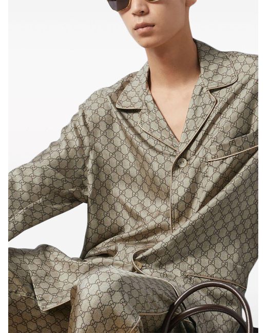 Gucci Gray Gg Supreme Silk Jacket for men