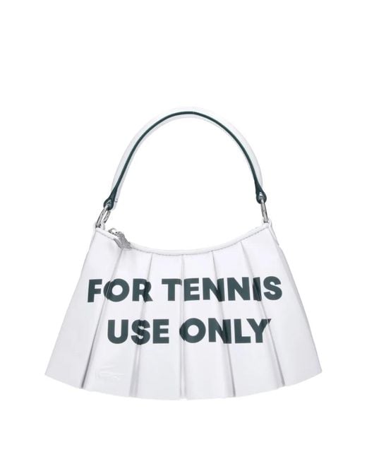 Lacoste White Lenglen Pleated Shoulder Bag for men