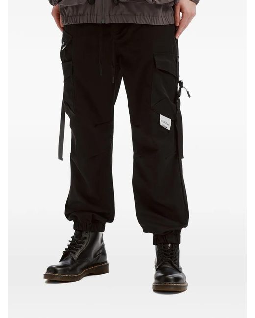 Musium Div. Black Drawstring Cargo Pants for men