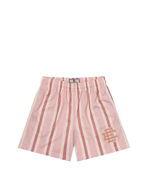 Eric Emanuel Pink Striped Track Shorts for men