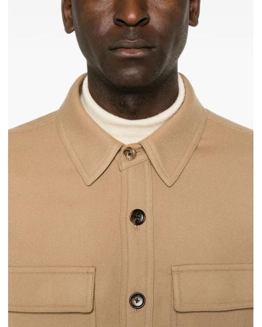 Tom Ford Natural Button-Up Chest-Pocket Overshirt for men