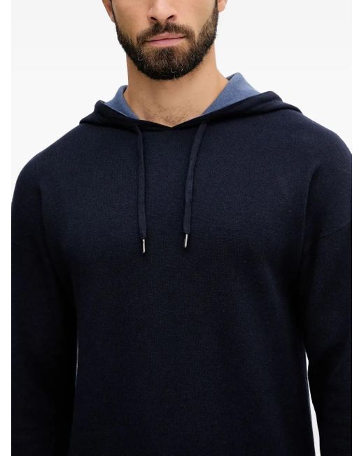 Sudadera de punto con capucha Benetton de hombre de color Blue