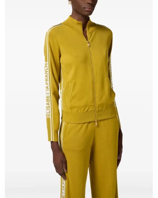 Elisabetta Franchi ストライプディテール カーディガン Yellow