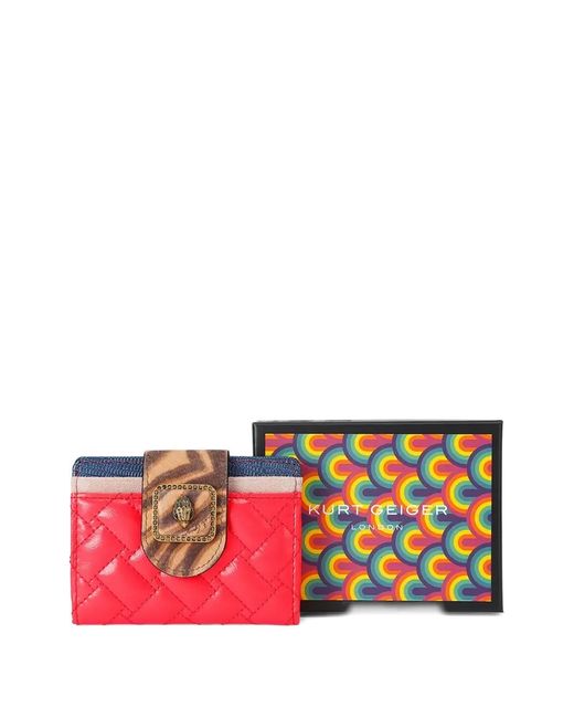 Kurt Geiger Red Eagle-Head Quilted Wallet