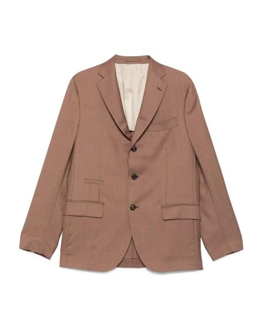 Eleventy Brown Three-Button Suit for men