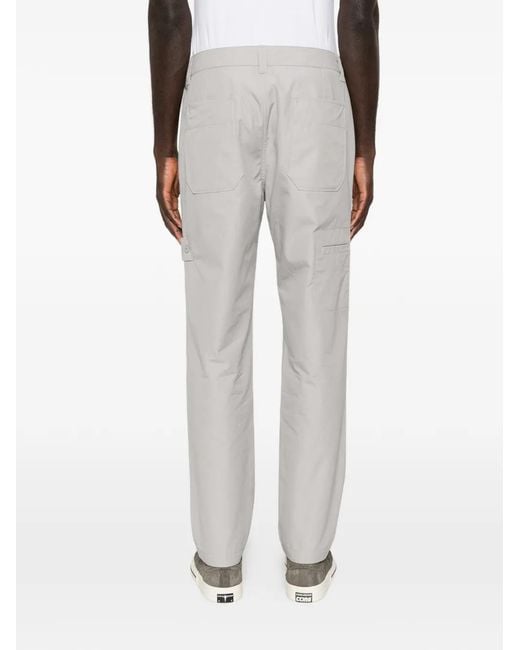 Stone Island White Logo-Patch Pocket Trousers for men