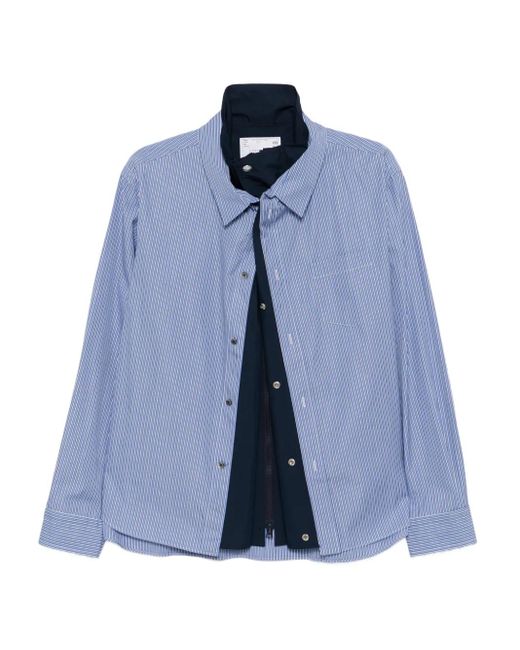 Sacai Blue Poplin Shirt Jacket for men