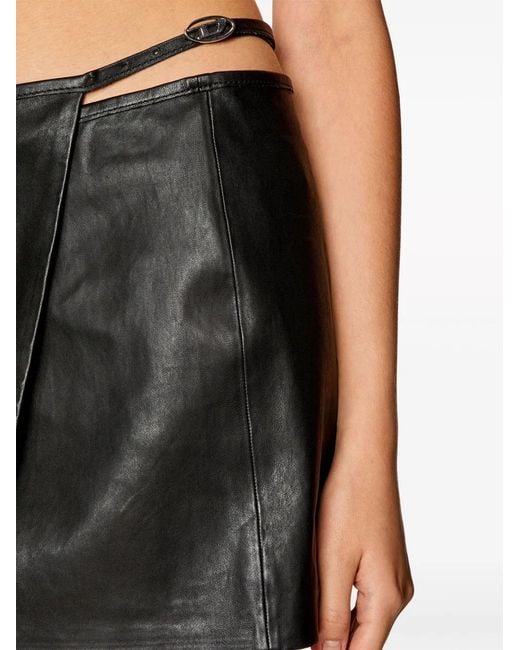 DIESEL Black L-Kesselle Leather Skirt