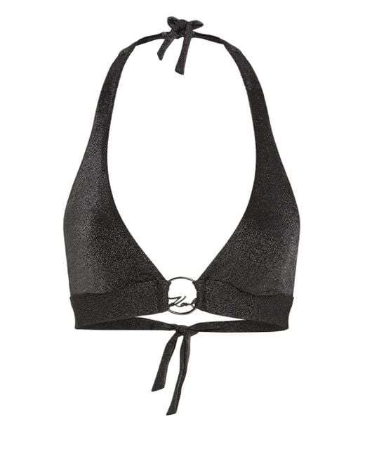 Karl Lagerfeld Black Logo-Detailing Bikini