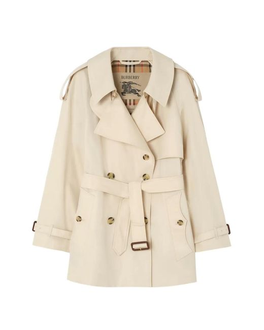 Burberry Natural Short Tropical Gabardine Fitzrovia Trench Coat
