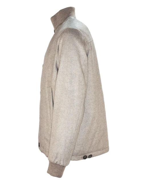 Herno Gray Button-Fastening Elasticated-Cuff Jacket for men