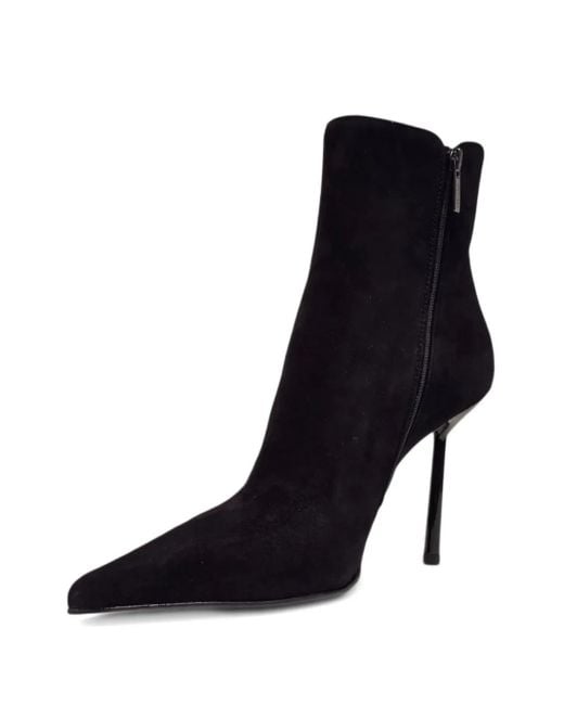 Le Silla Black 80Mm Bella Pointed-Toe Stiletto Boots