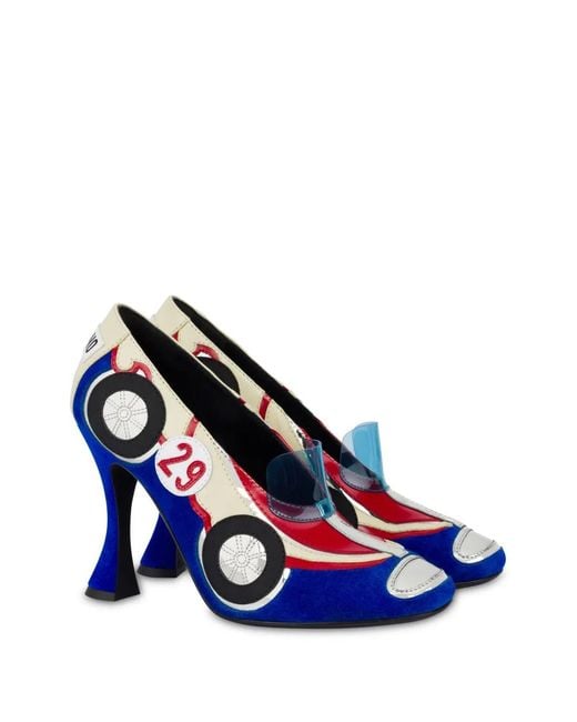 Moschino Blue Car-Patchwork Pumps