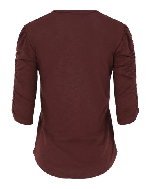 Veronica Beard Red Puffed-Sleeve Top