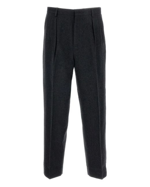 Cellar Door Black Pleated Trousers for men