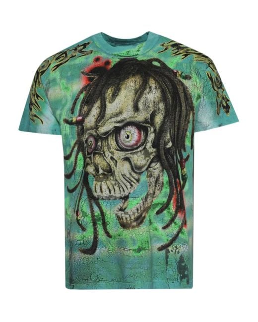 HELLSTAR Green Graphic-Print T-Shirt for men