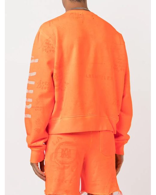 Amiri Orange Logo-Print Sweatshirt for men