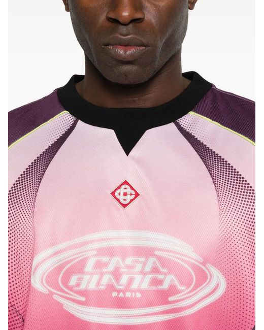 Casablanca Pink Mesh Football T-Shirt for men