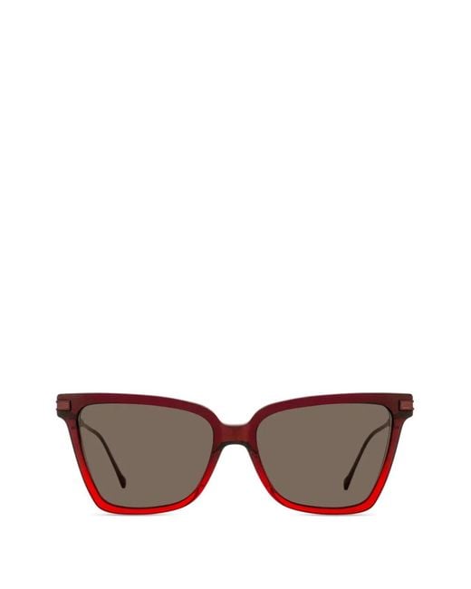 Ferragamo Eyewear Red Butterfly-Frame Sunglasses