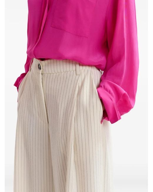 Essentiel Antwerp White Josha Pinstripe Trousers