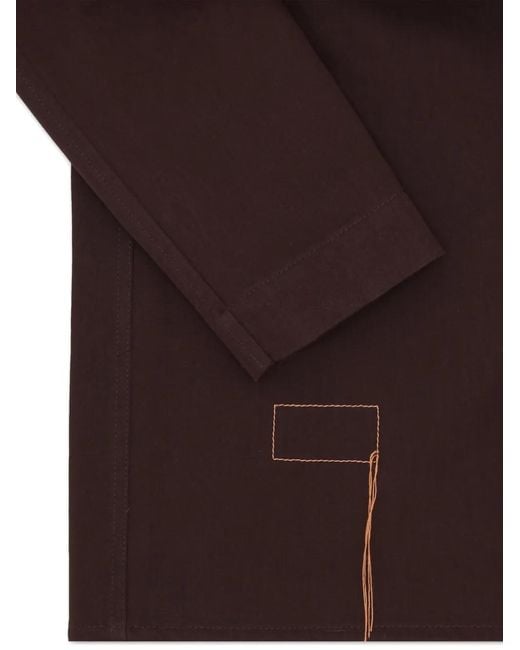 Fortela Purple Boulevard Patch-Pocket Shirt Jacket for men