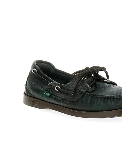 Paraboot Green Lace-Up Leather Loafers for men